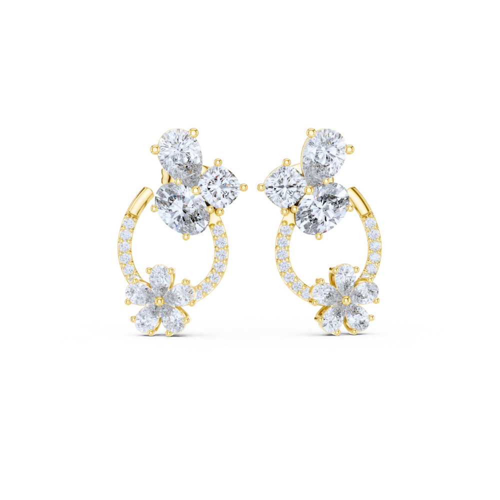 Blossom Halo Diamond Hoop Earrings
