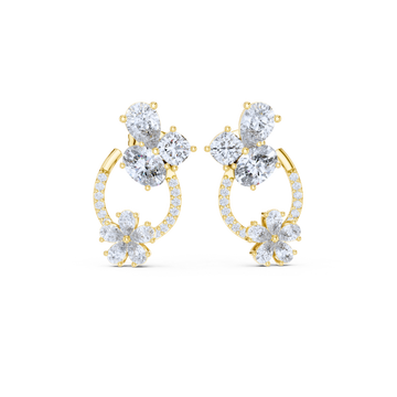 Blossom Halo Diamond Hoop Earrings