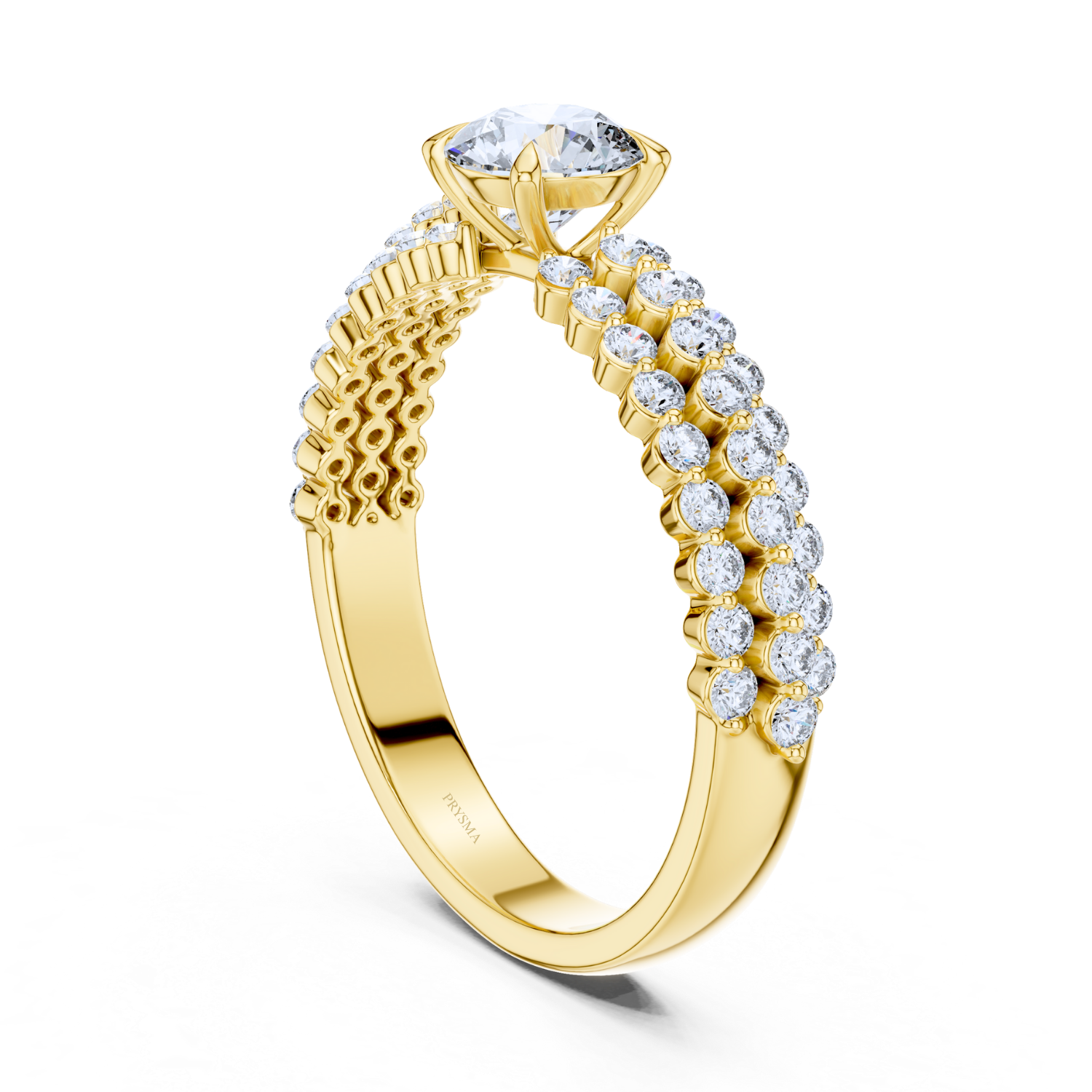 Aurelia Double Row Lab Diamond Solitaire Ring