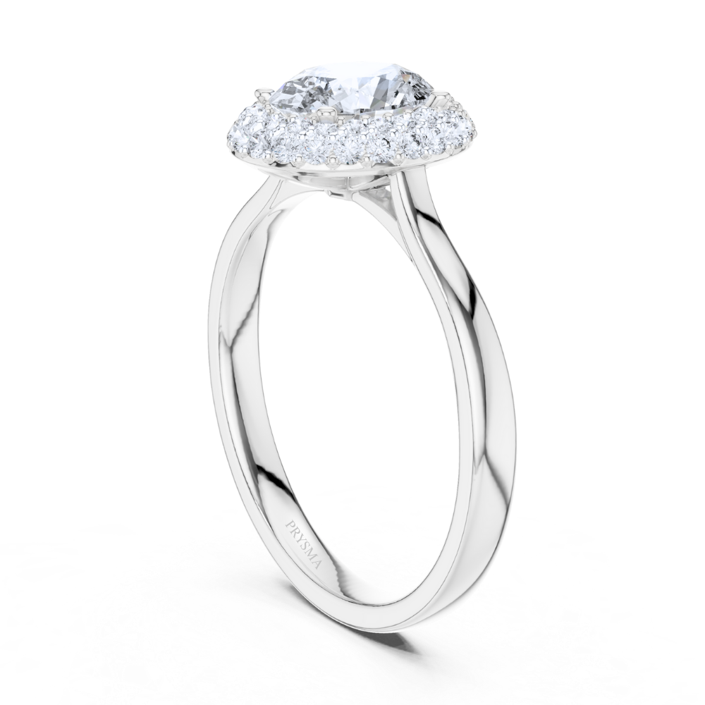 Celeste Oval Double Halo Ring