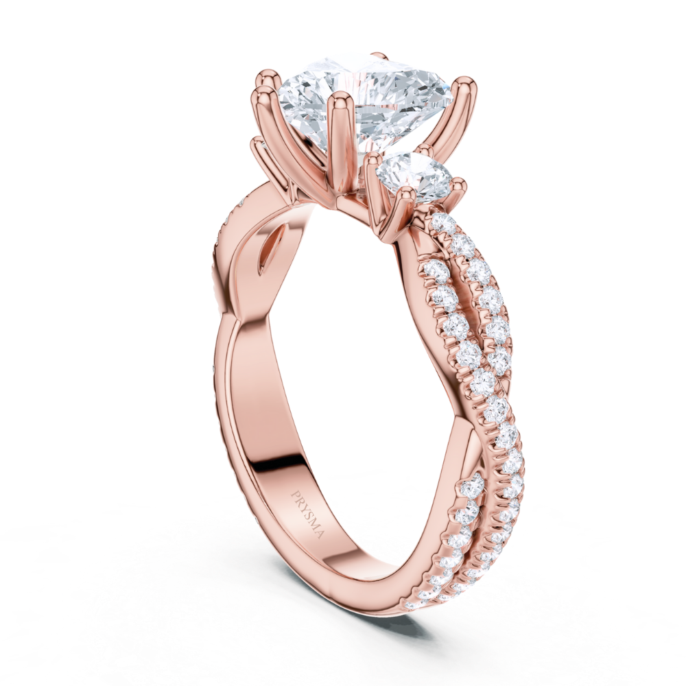 Radiant Heart Trilogy Pavé Ring