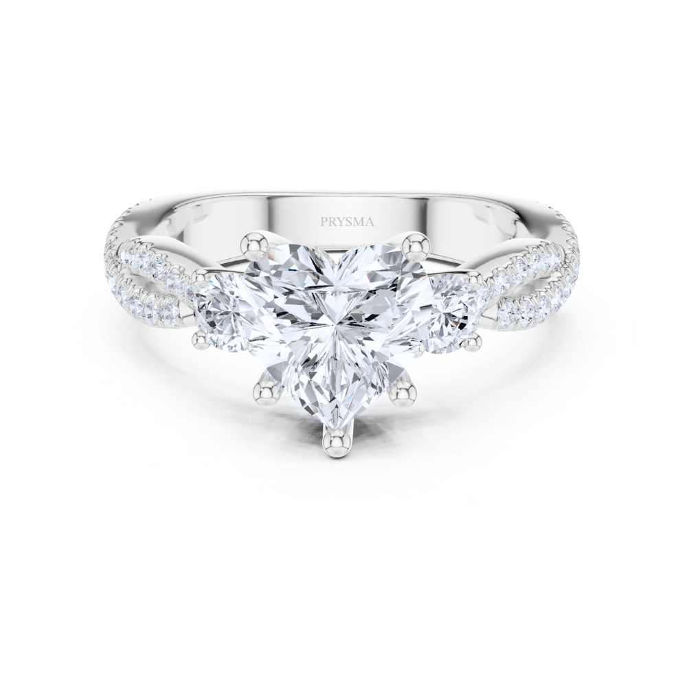 Radiant Heart Trilogy Pavé Ring