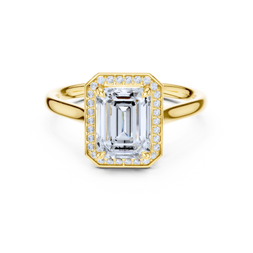 Regal Halo Emerald-Cut Diamond Ring