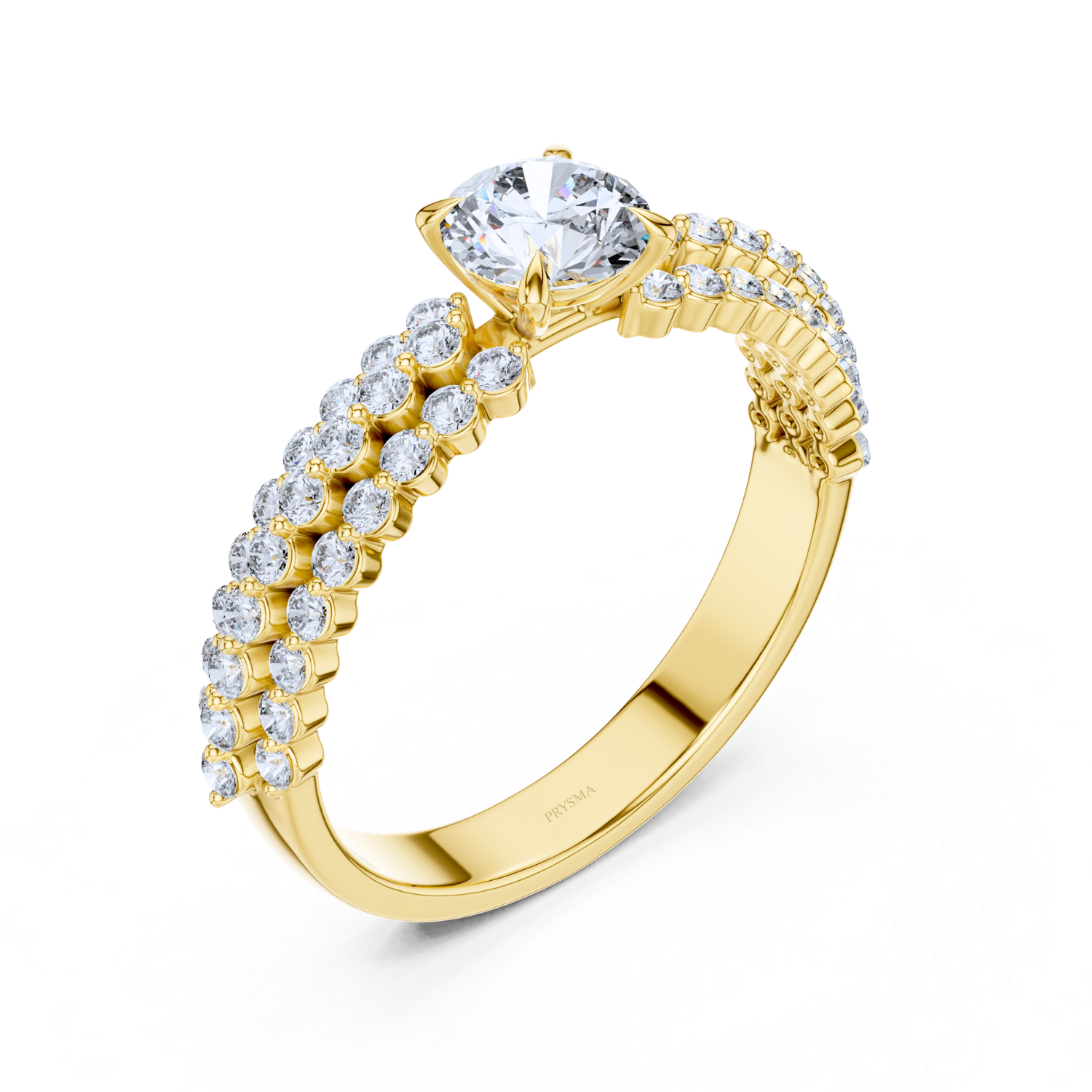 Aurelia Double Row Lab Diamond Solitaire Ring