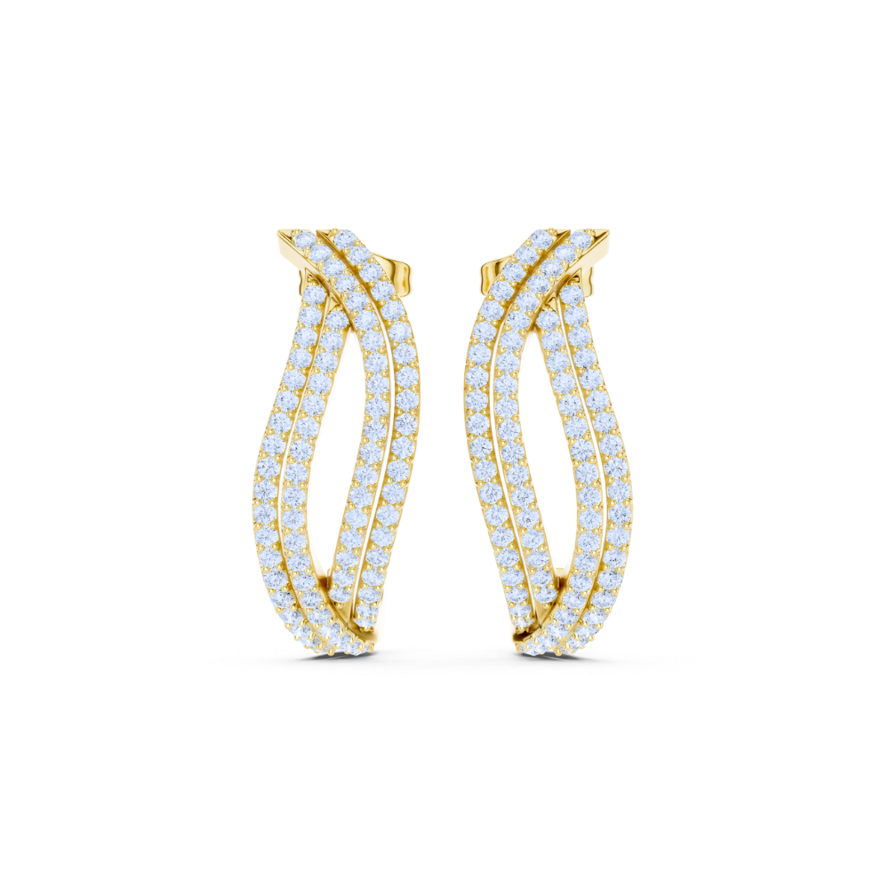 Diamond Wave Hoop Earrings