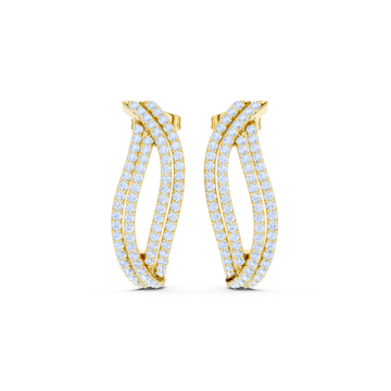 Diamond Wave Hoop Earrings