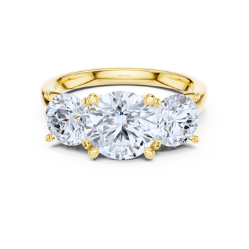 Round Cut Three-Stone Diamond Ring