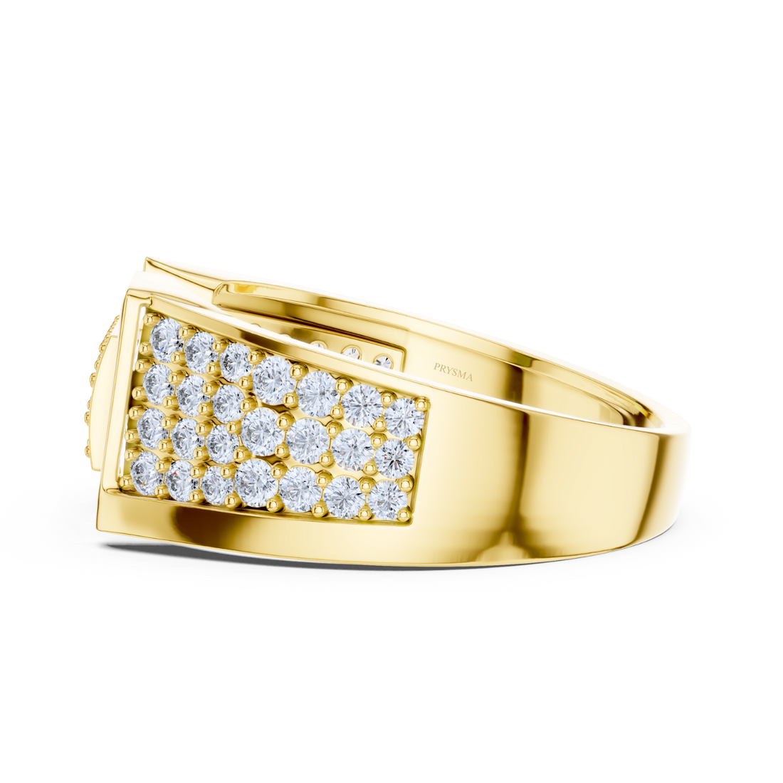 Geometric Diamond Pave Gold Band