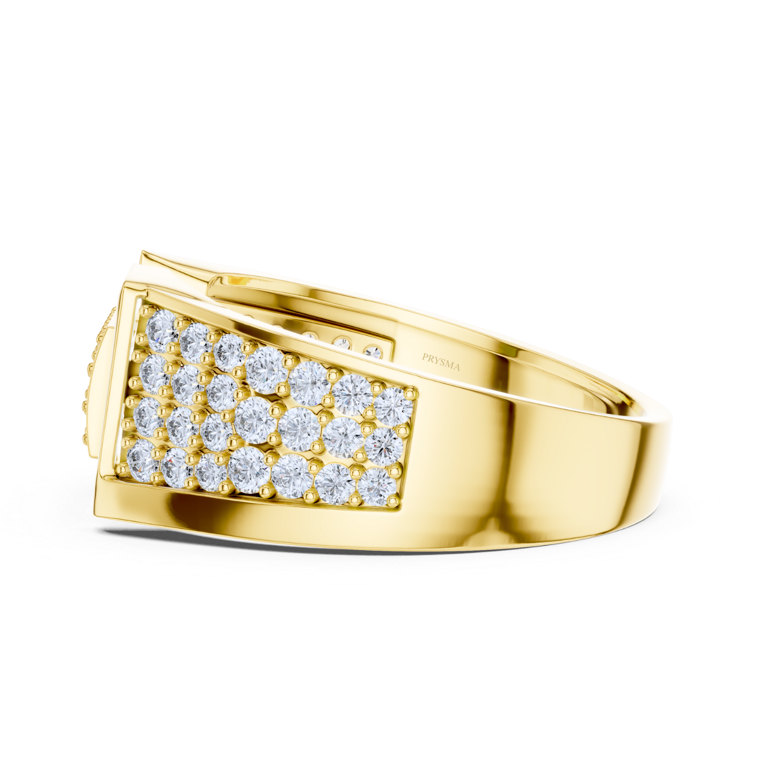 Geometric Diamond Pave Gold Band