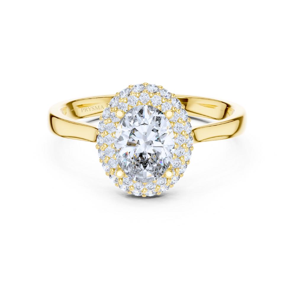 Celeste Oval Double Halo Ring