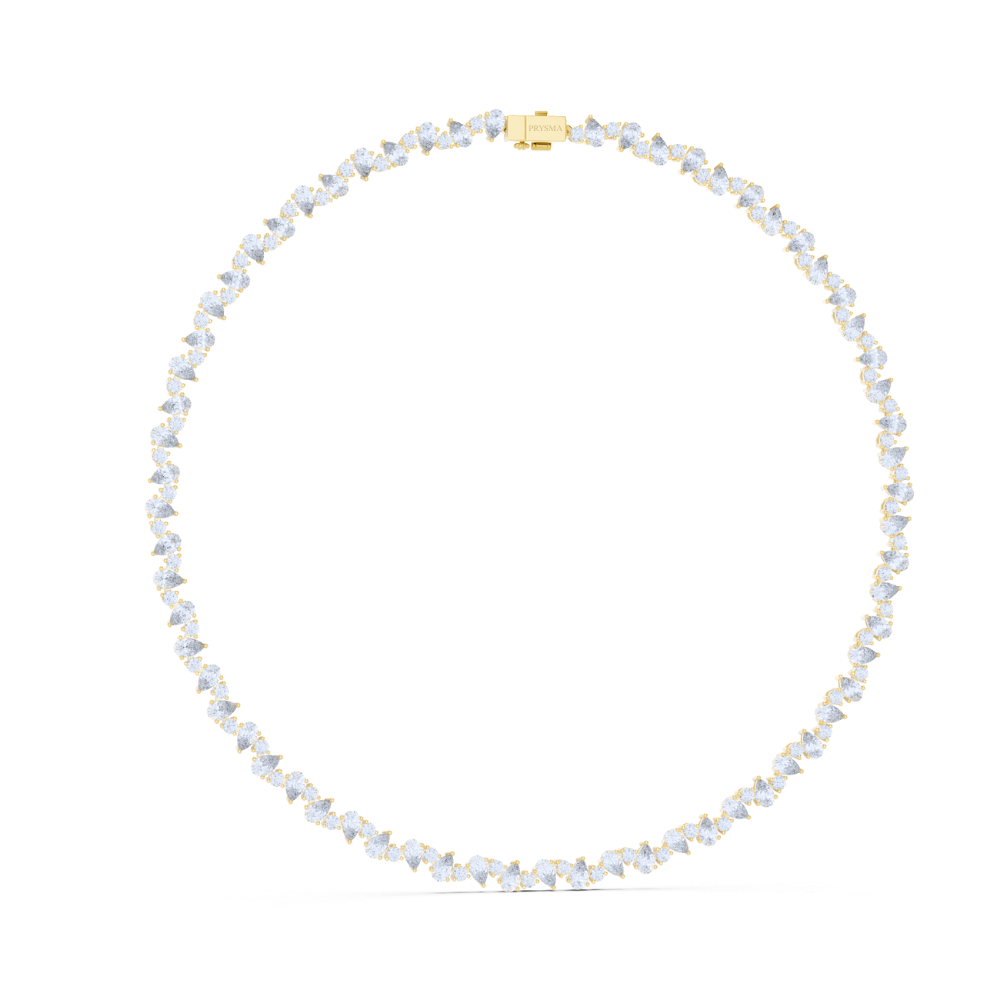 Eternal Pear Diamond Tennis Necklace