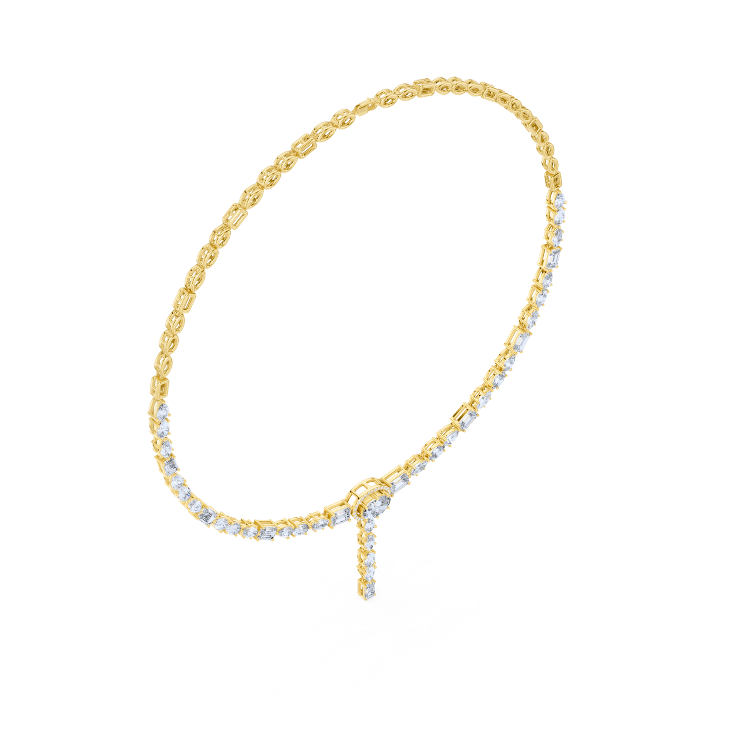 Diamond Drop Tennis Necklace