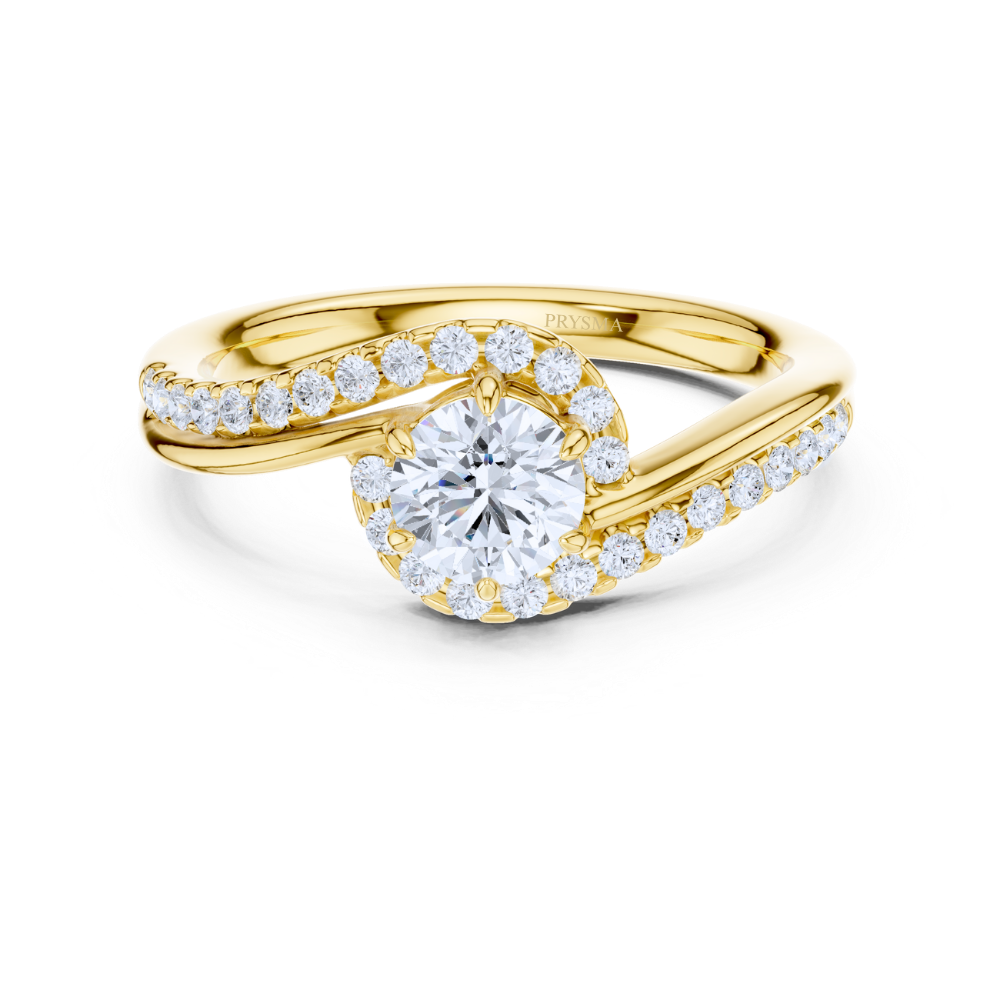 Twisted Halo Elegance Ring
