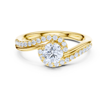 Twisted Halo Elegance Ring