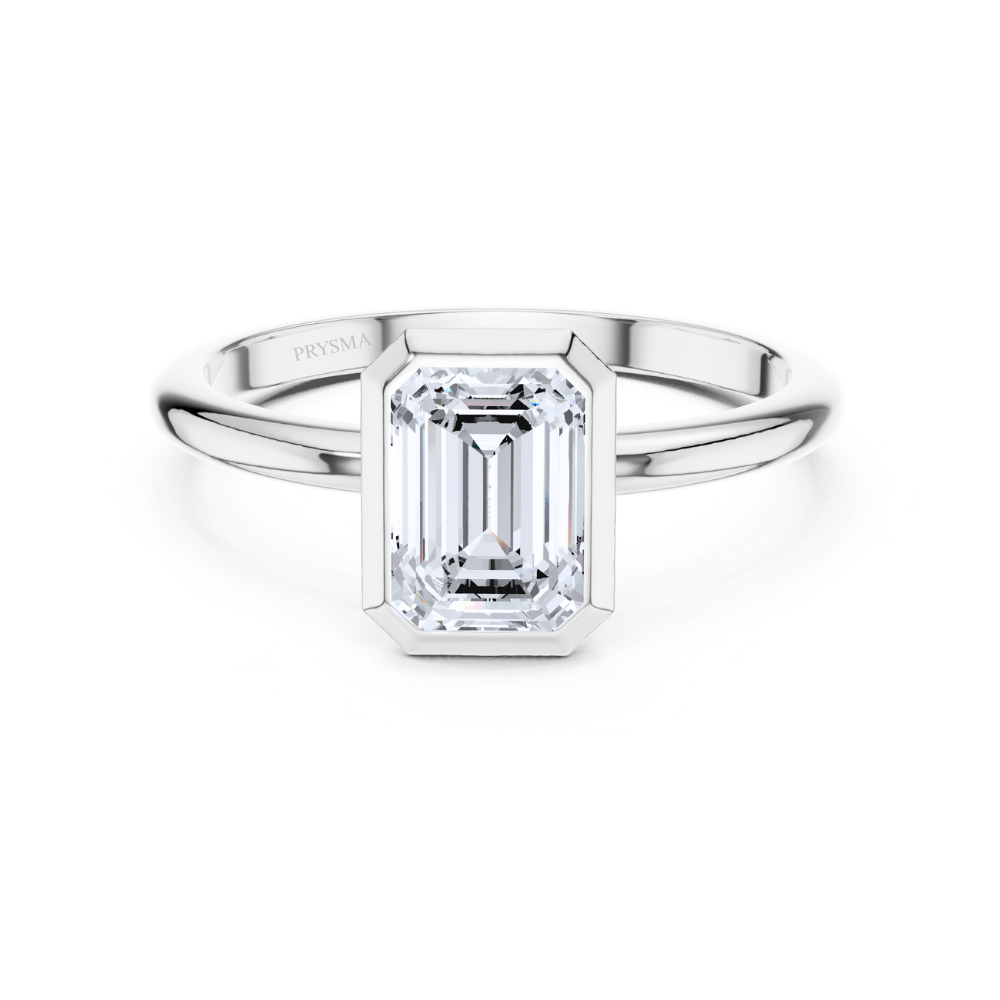 Bezel-Set Emerald-Cut Solitaire Ring
