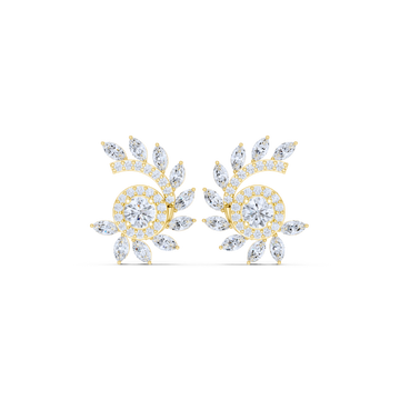 Floral Swirl Harmony Diamond Earrings