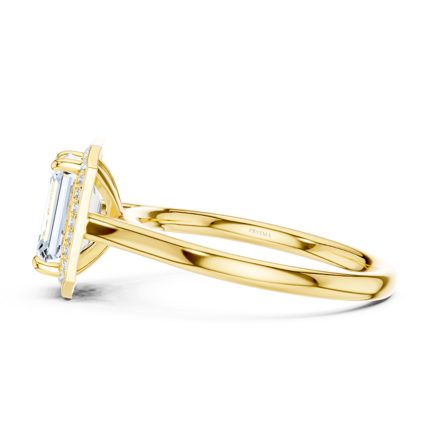 Regal Halo Emerald-Cut Diamond Ring