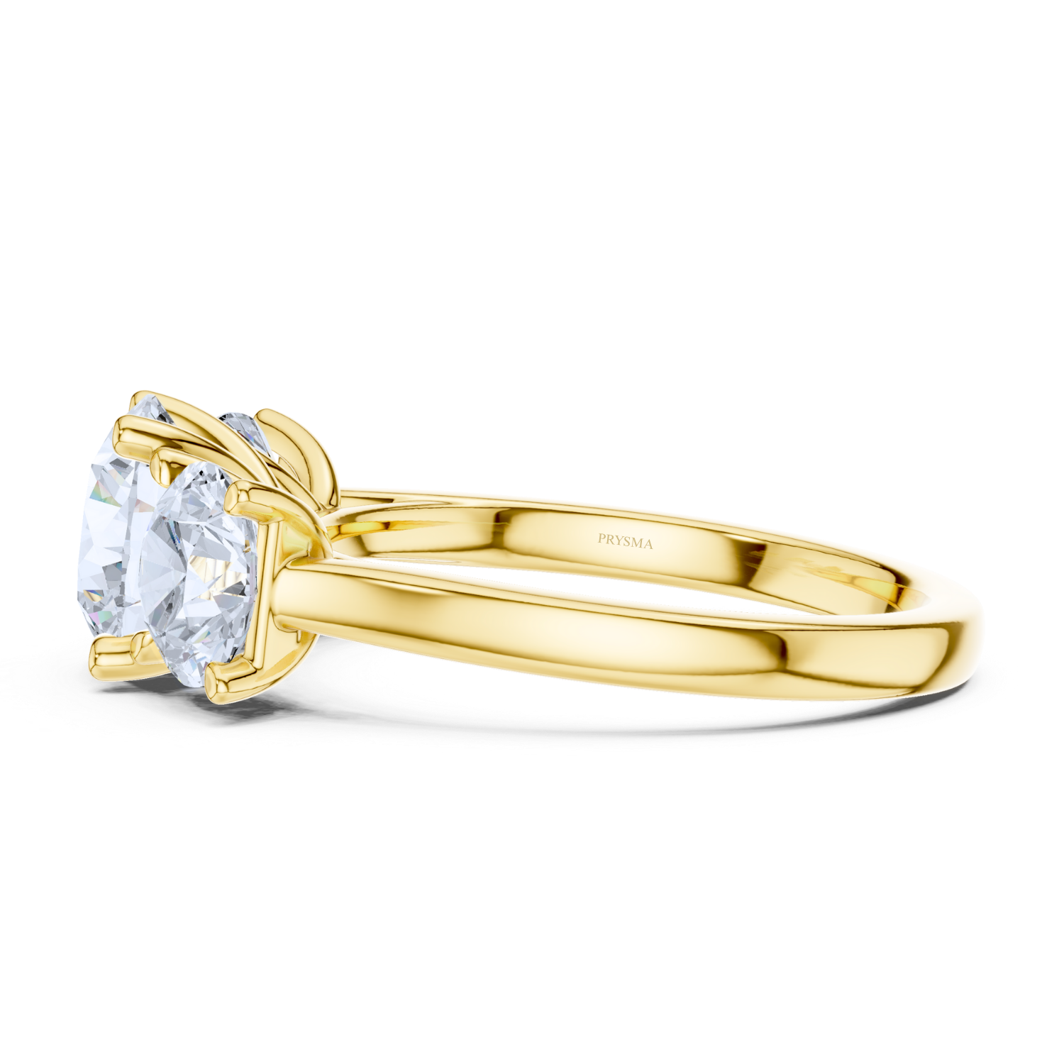 Round Cut Three-Stone Diamond Ring