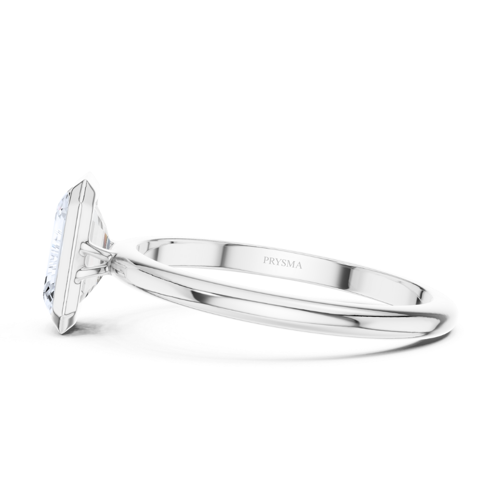 Bezel-Set Emerald-Cut Solitaire Ring