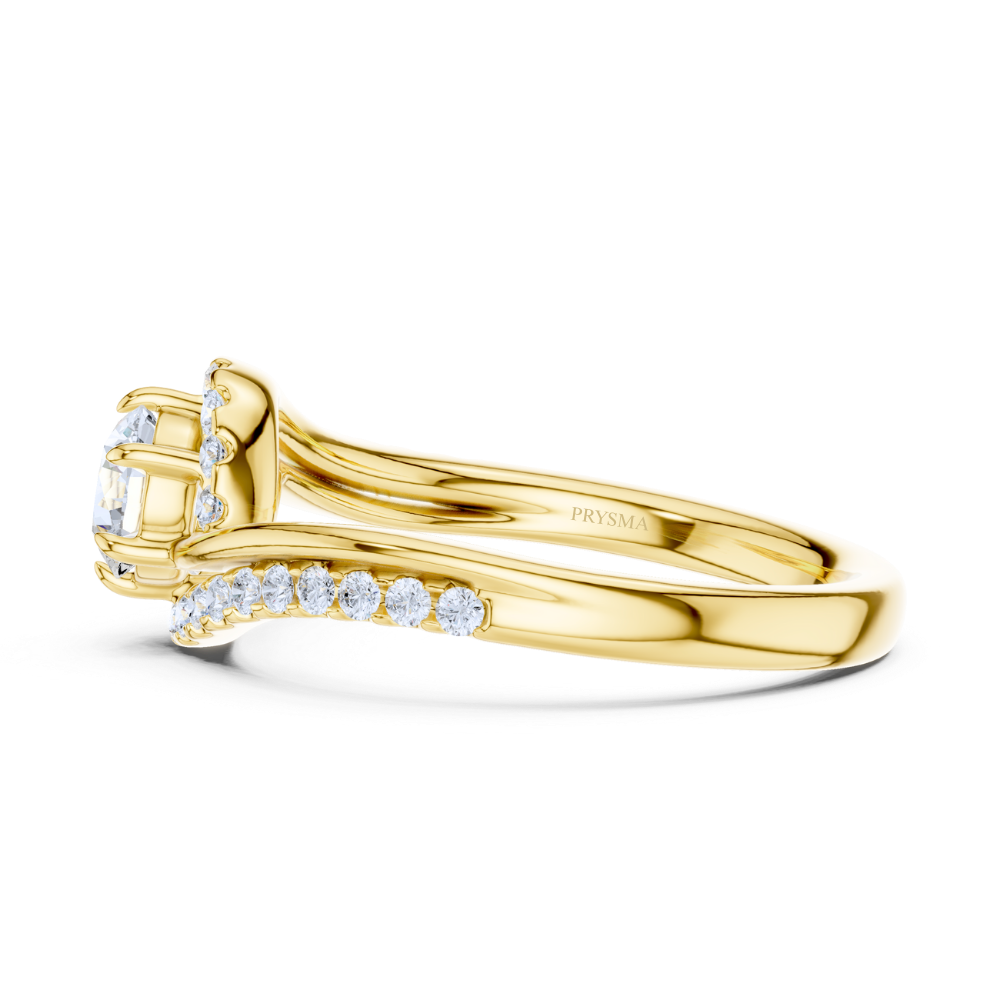 Twisted Halo Elegance Ring