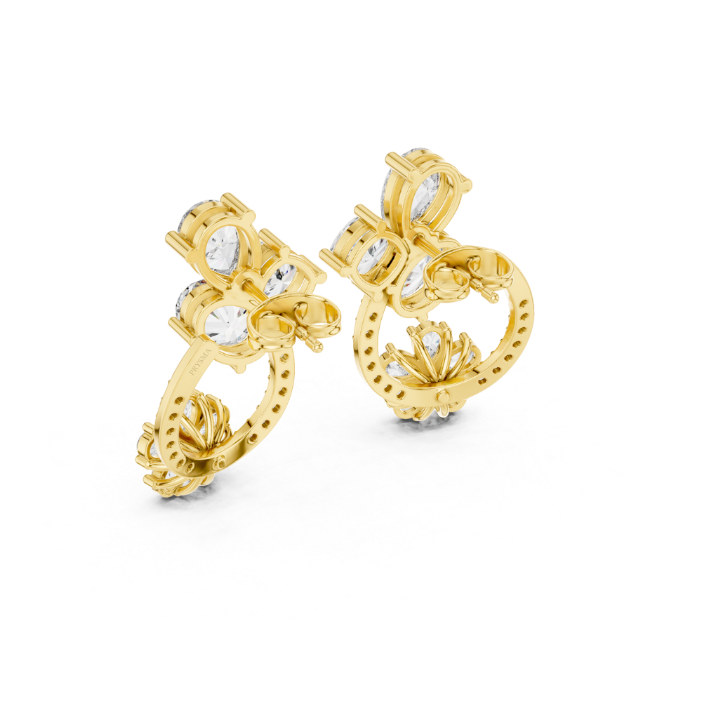 Blossom Halo Diamond Hoop Earrings