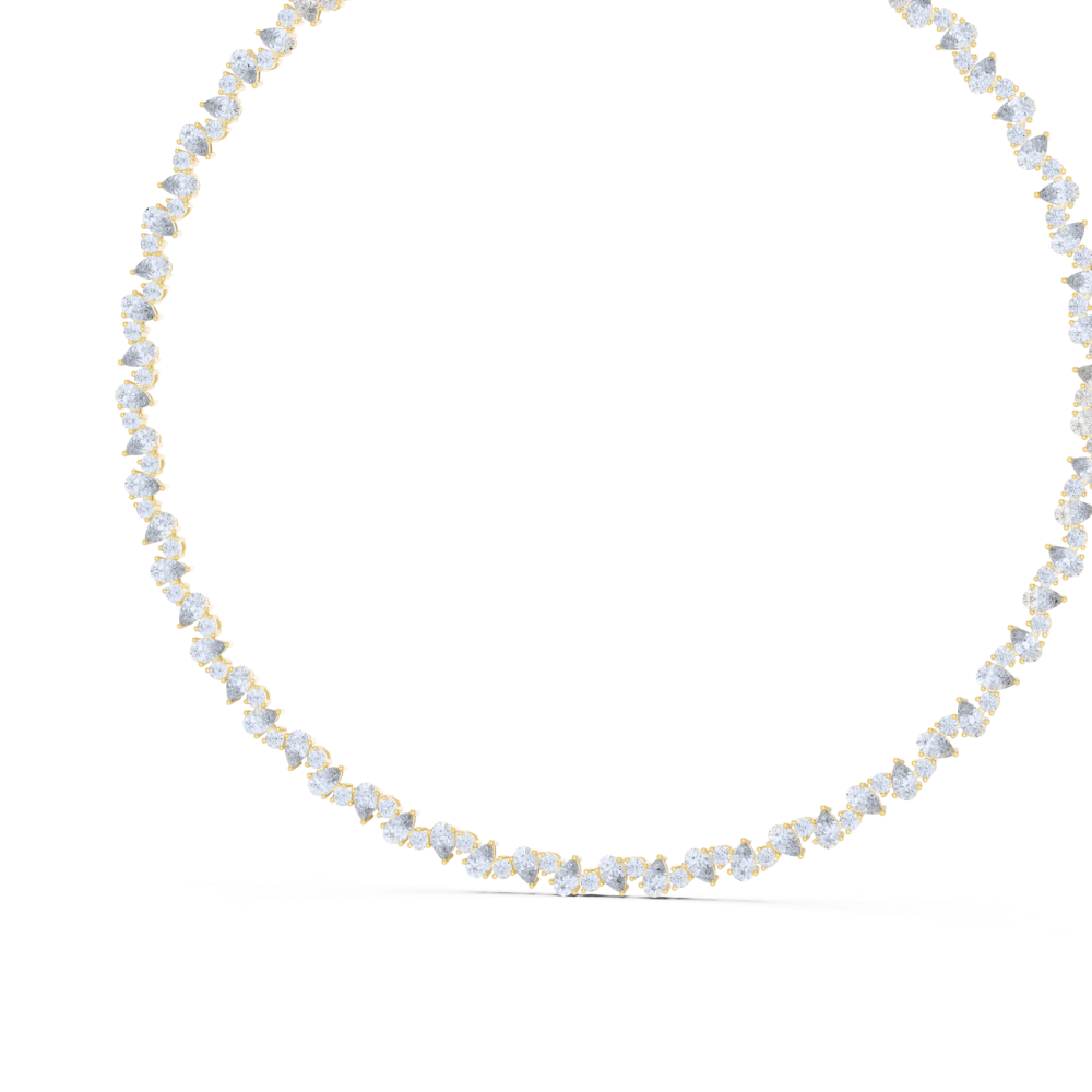 Eternal Pear Diamond Tennis Necklace