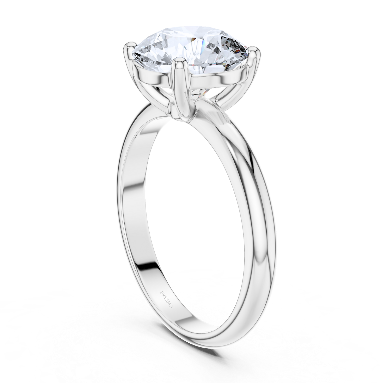 Regal Embrace Round Solitaire Ring