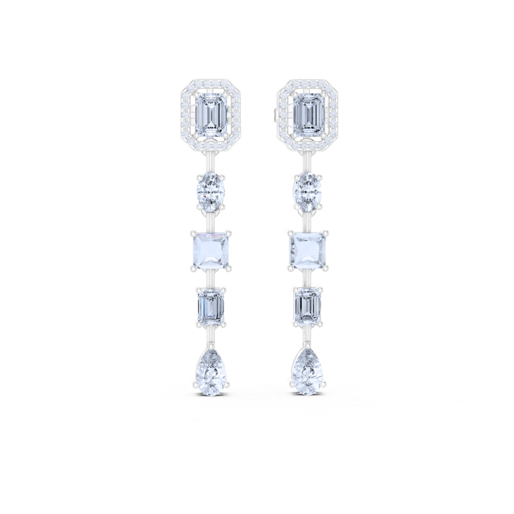 Aurora Geometric Cascade Earrings