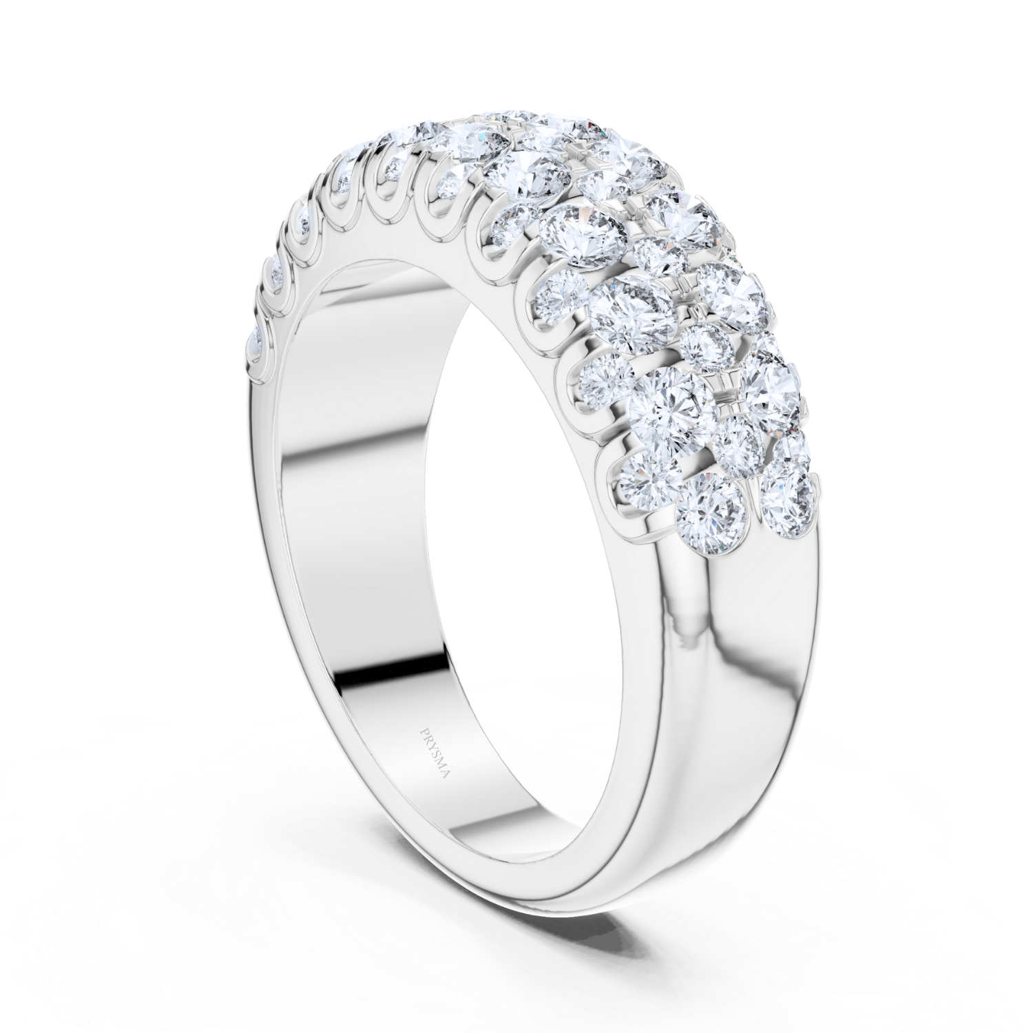 Triple Row Diamond Eternity Band
