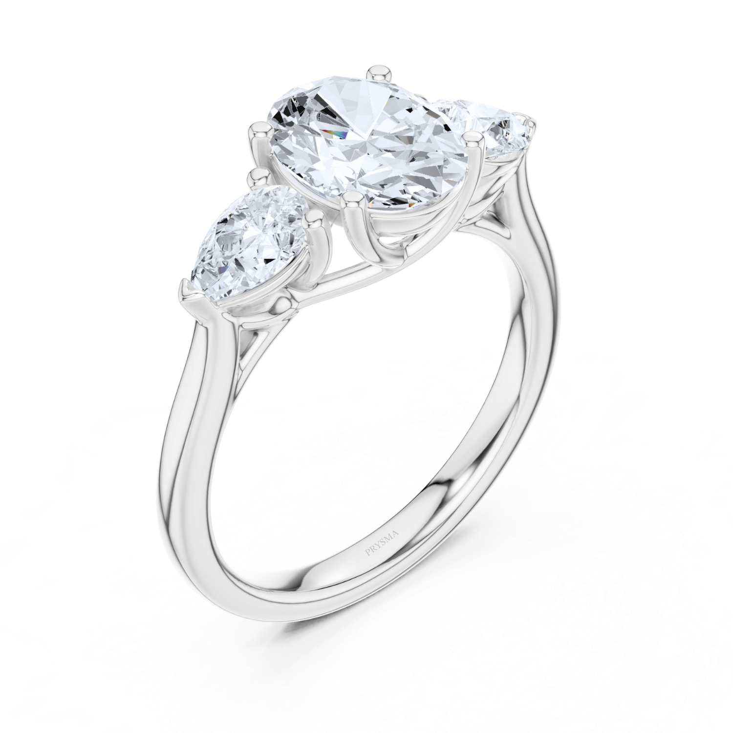 Three-Stone Oval Diamond Ring