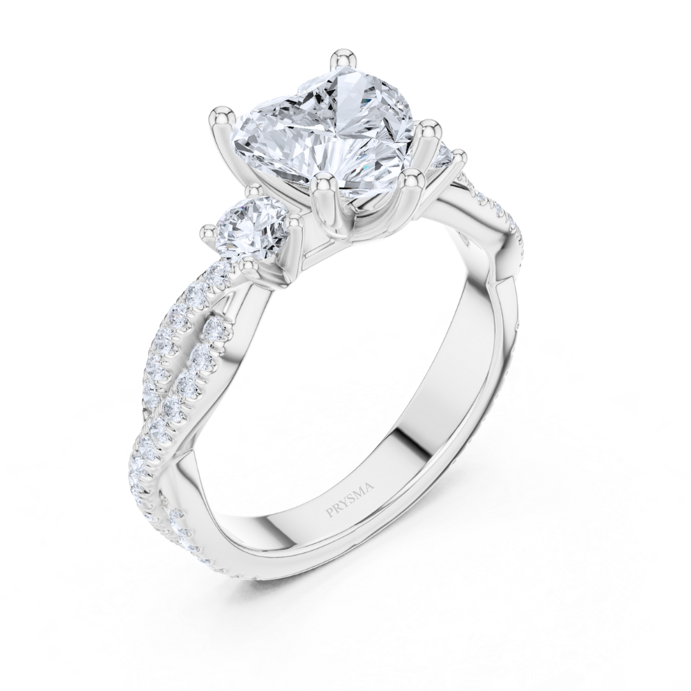 Radiant Heart Trilogy Pavé Ring