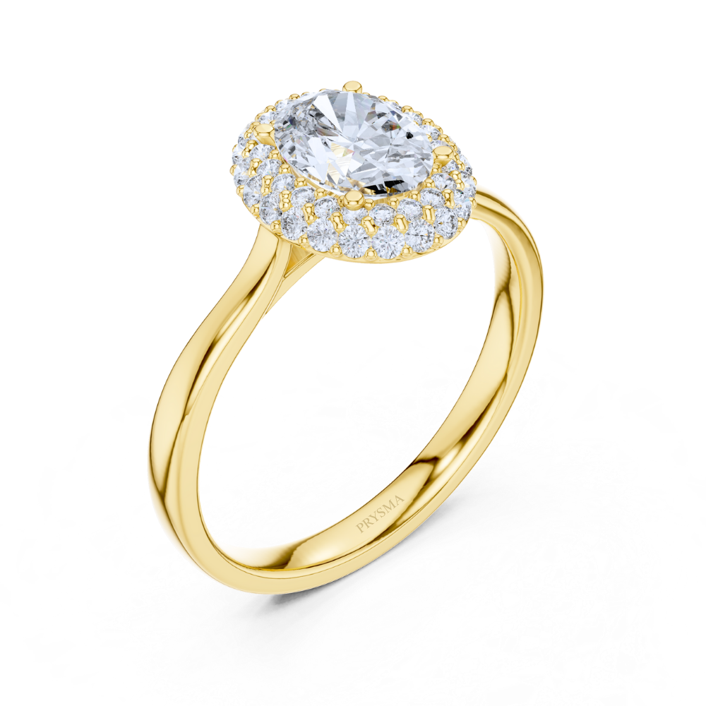 Celeste Oval Double Halo Ring