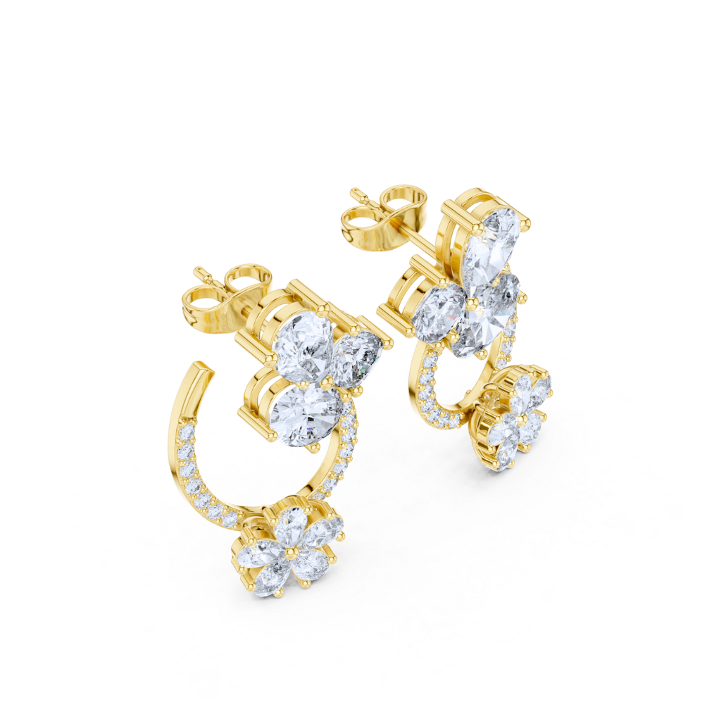 Blossom Halo Diamond Hoop Earrings