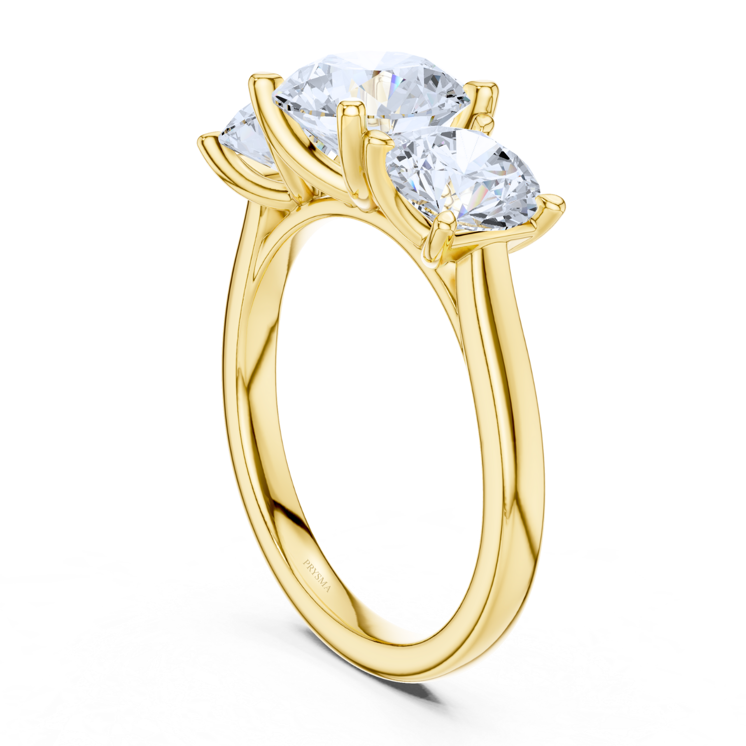 Round Cut Three-Stone Diamond Ring