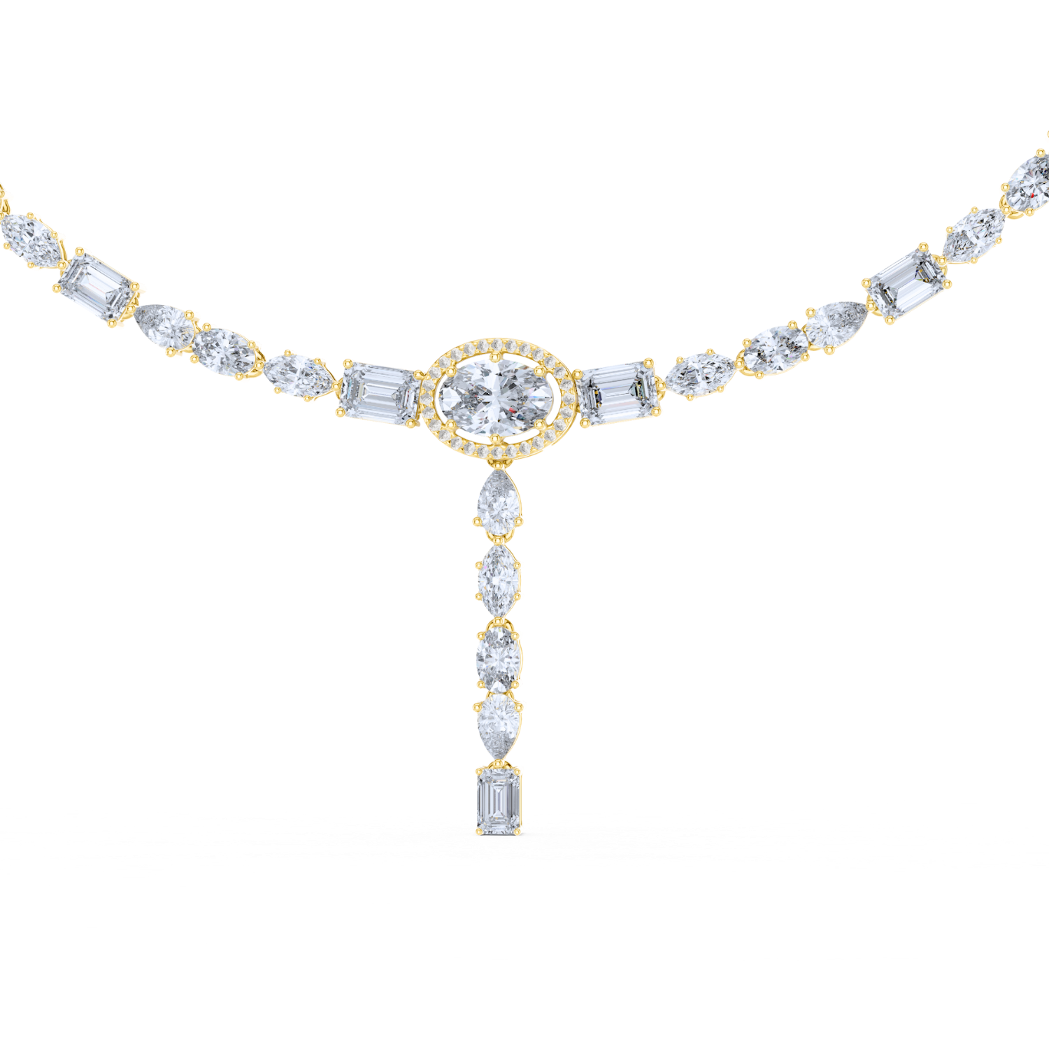 Diamond Drop Tennis Necklace