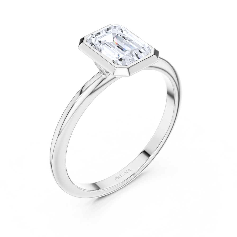 Bezel-Set Emerald-Cut Solitaire Ring
