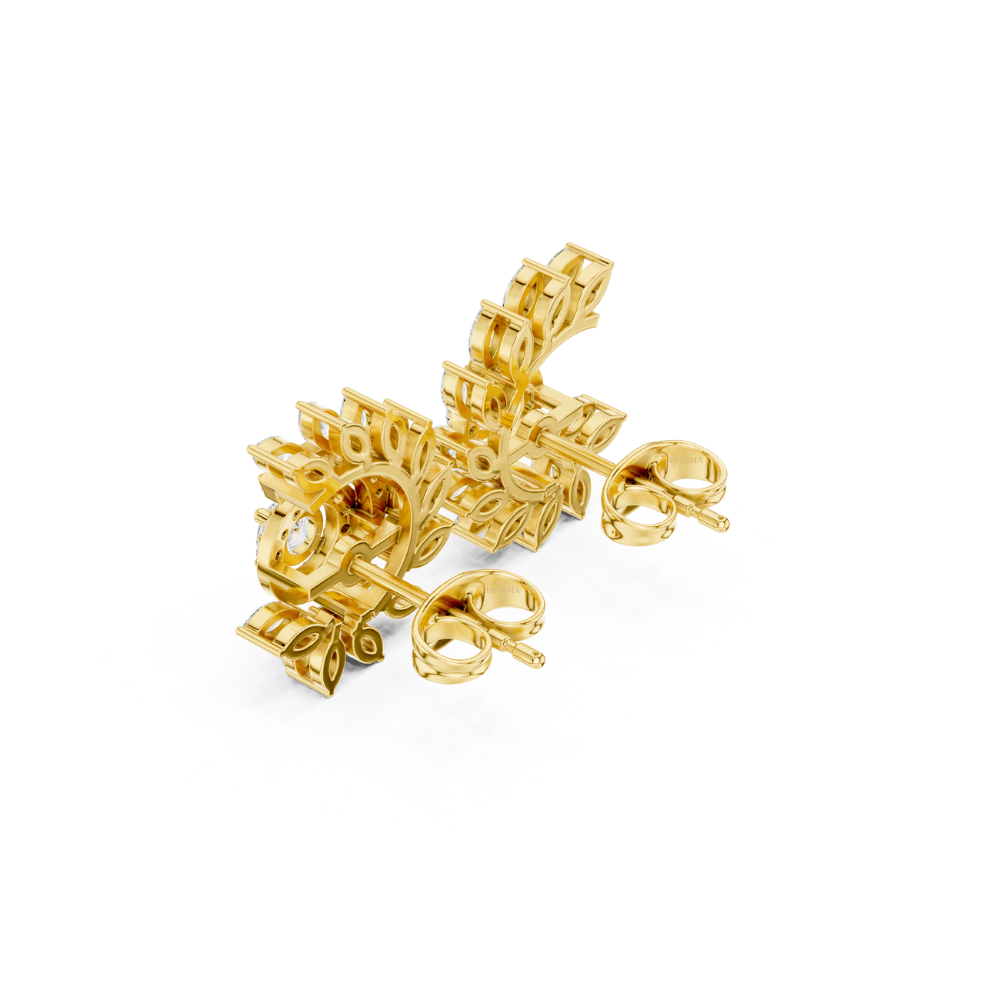 Floral Swirl Harmony Diamond Earrings