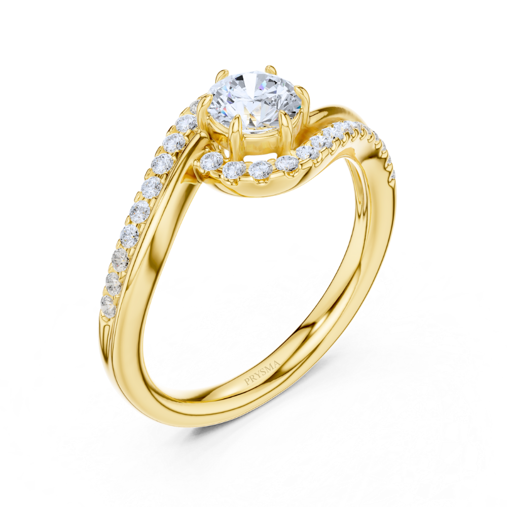 Twisted Halo Elegance Ring