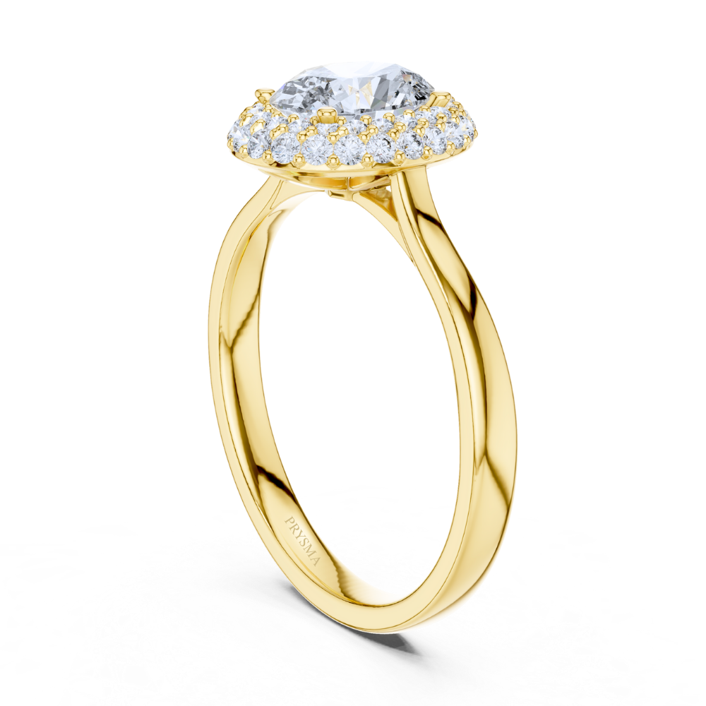 Celeste Oval Double Halo Ring