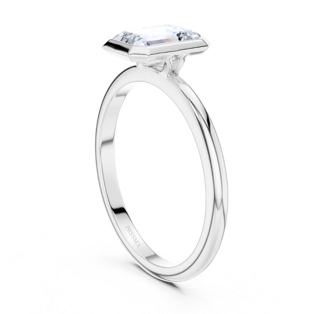 Bezel-Set Emerald-Cut Solitaire Ring