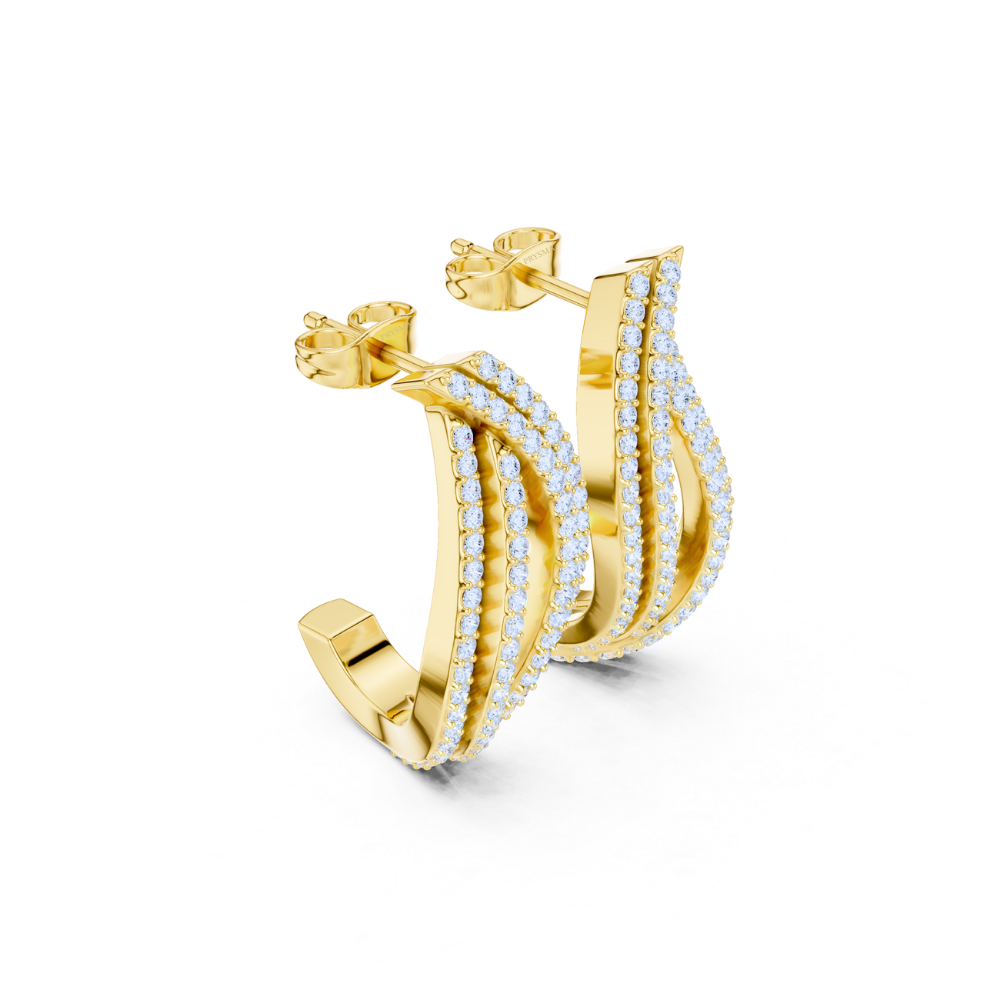 Diamond Wave Hoop Earrings