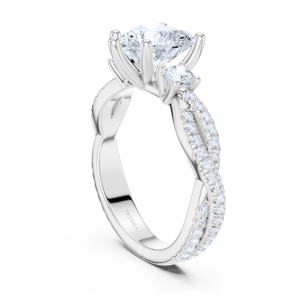 Radiant Heart Trilogy Pavé Ring