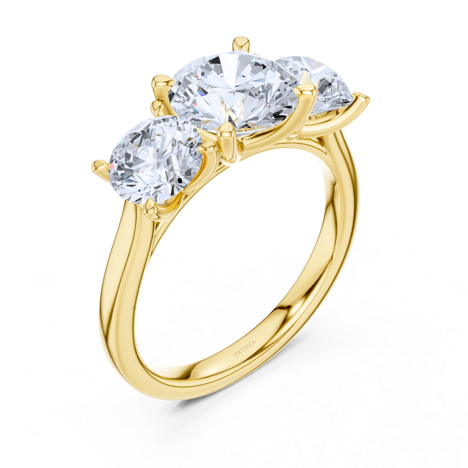 Round Cut Three-Stone Diamond Ring