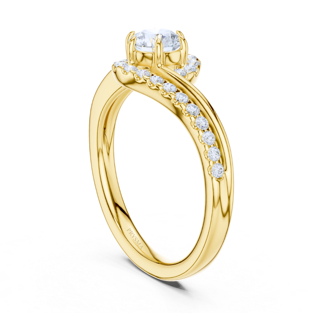 Twisted Halo Elegance Ring