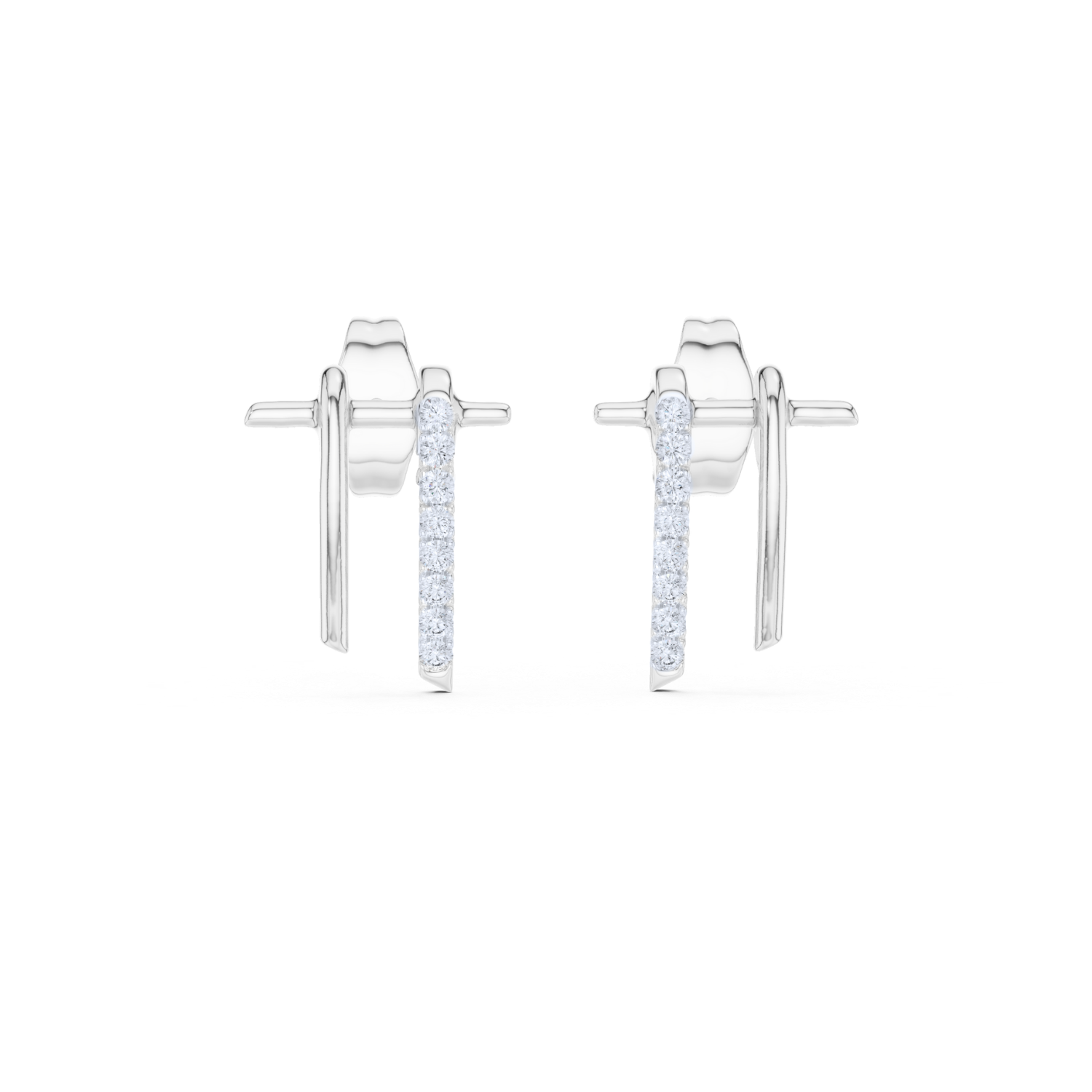 Modern Elegance Diamond Bar Earrings