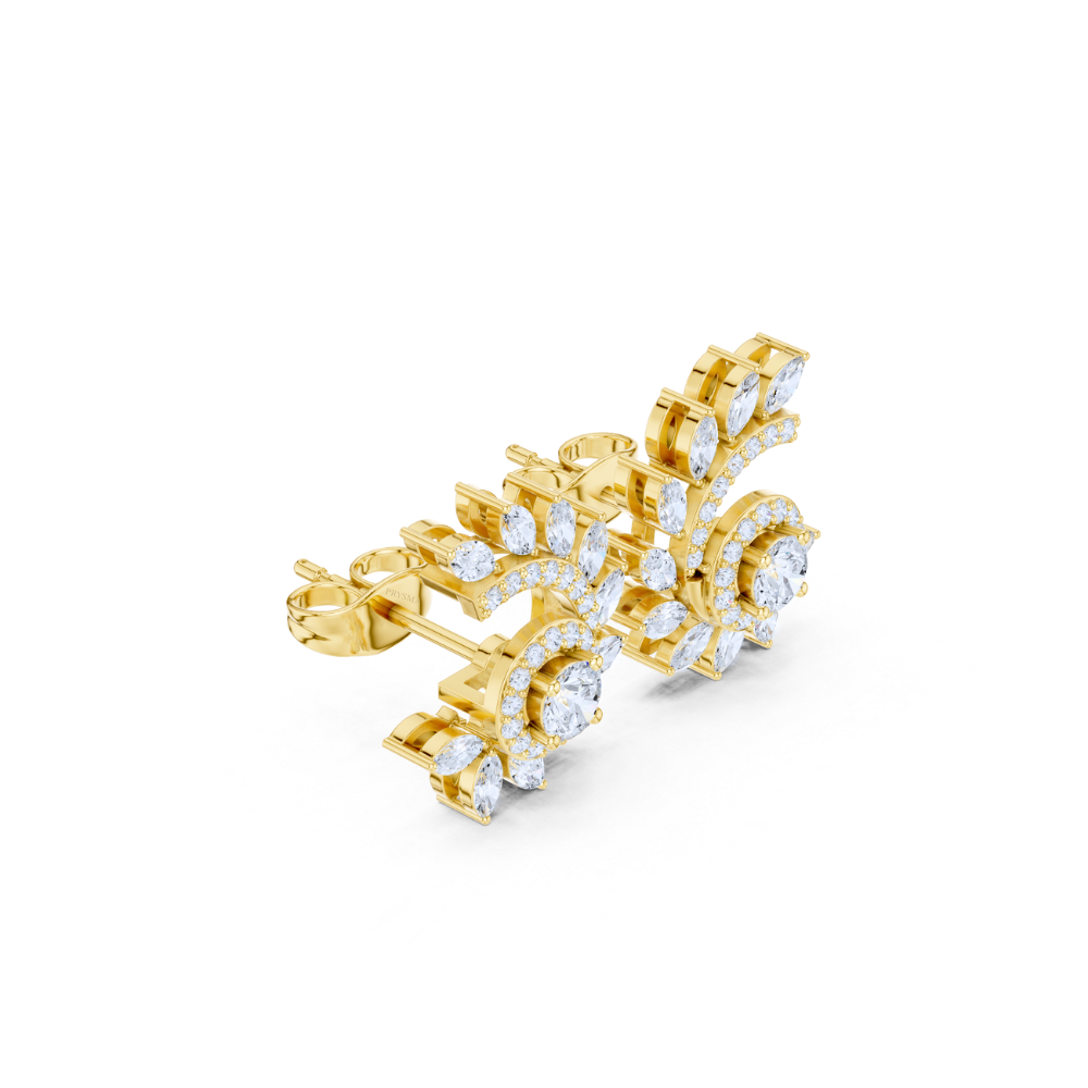 Floral Swirl Harmony Diamond Earrings