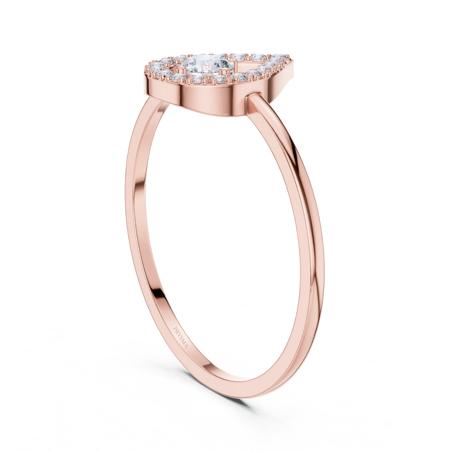 Heart-Shaped Halo Diamond Ring