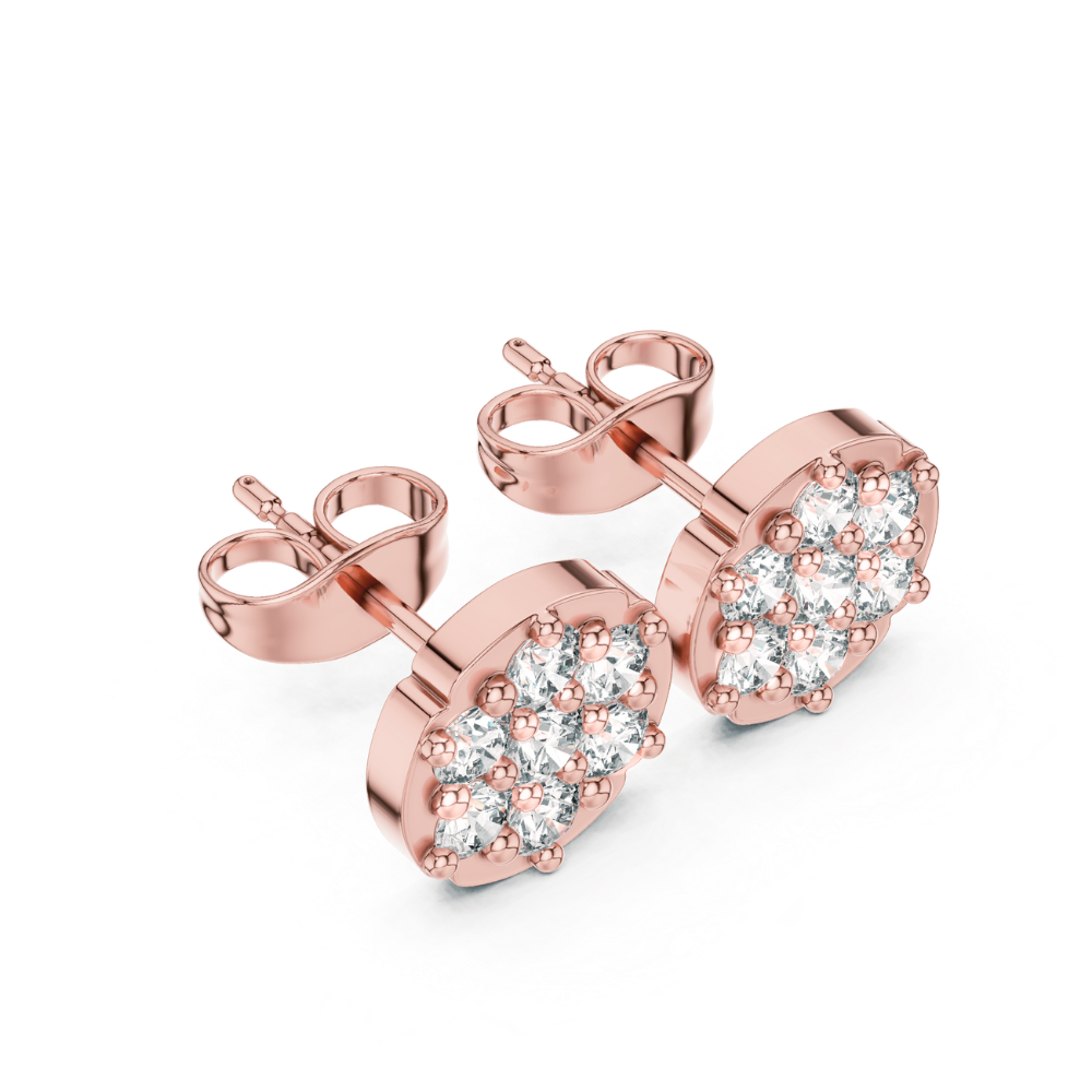 Classic Cluster Diamond Stud Earrings