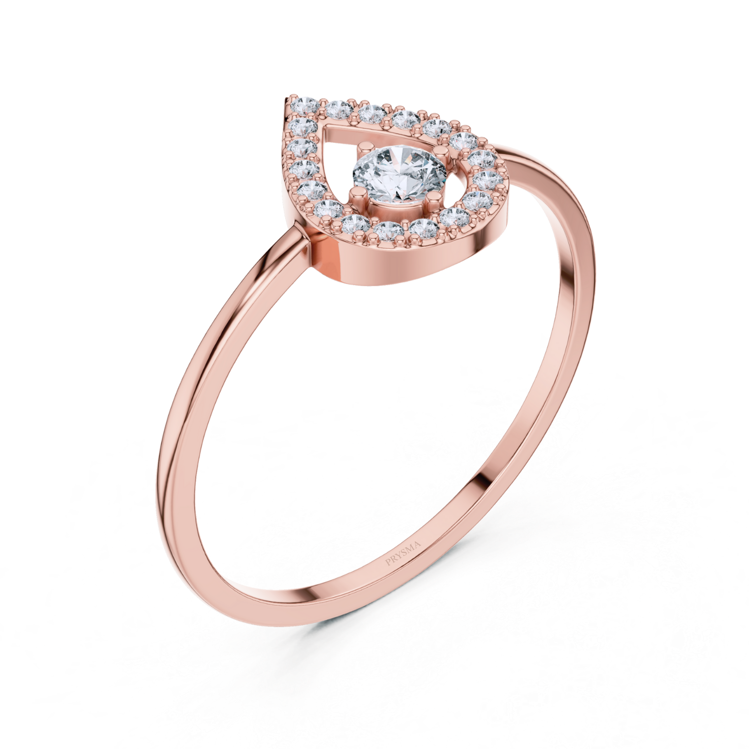 Heart-Shaped Halo Diamond Ring
