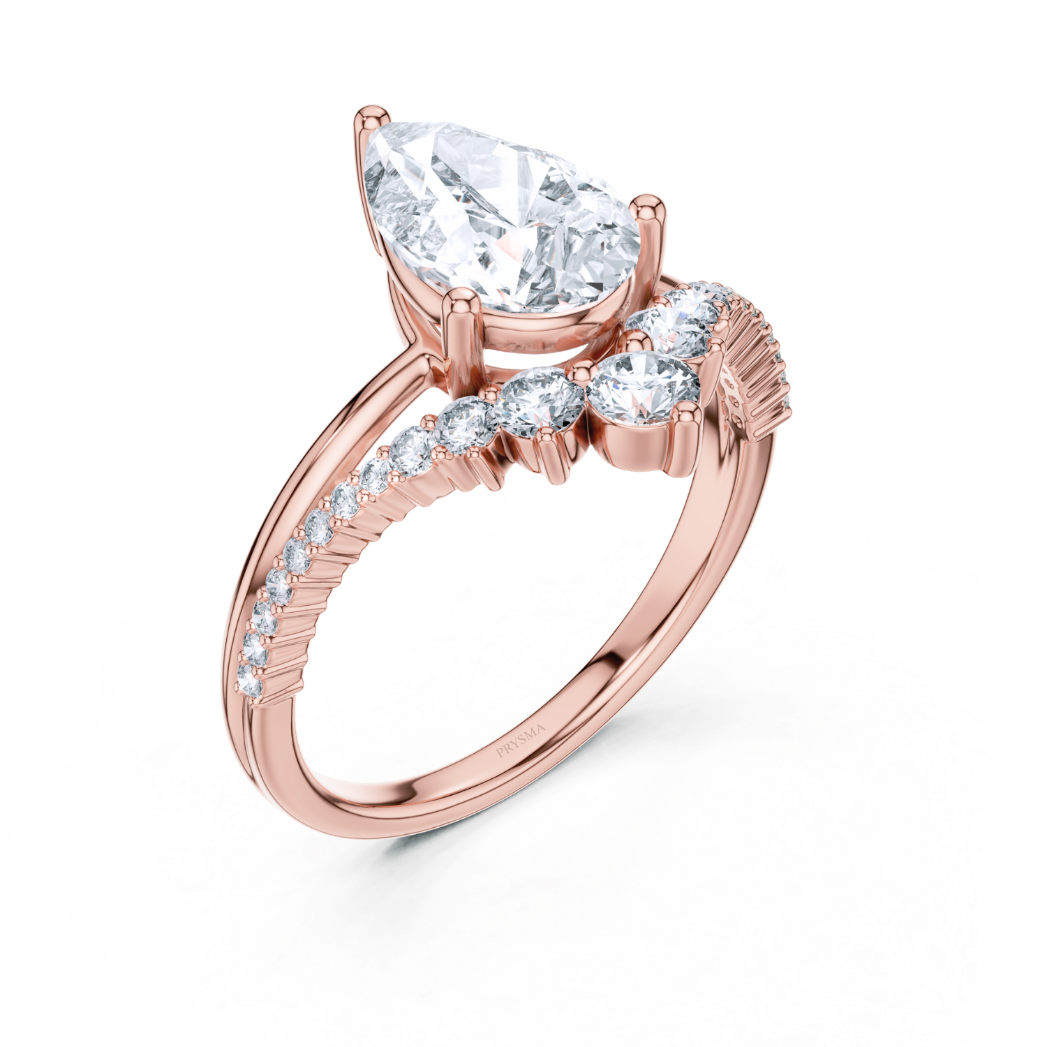 Majestic Pear-Cut Diamond Crossover Ring